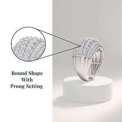 Luxuriant Lab Grown Diamond G-H SI 2.00 ctw Galaxy of Stars Ring in Rhodium Over Sterling Silver (Size 10.0) 