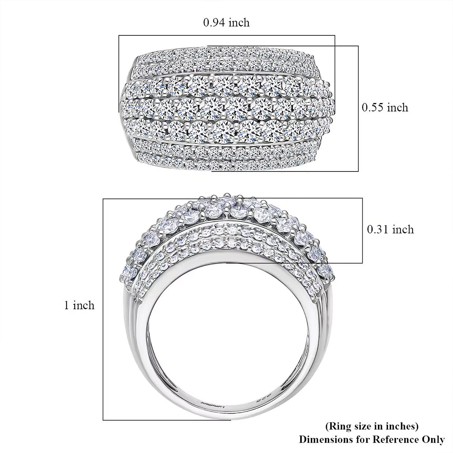 Luxuriant Lab Grown Diamond G-H SI 2.00 ctw Galaxy of Stars Ring in Rhodium Over Sterling Silver (Size 10.0) 