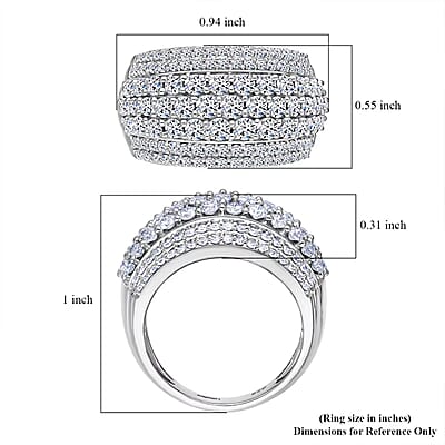 Luxuriant Lab Grown Diamond G-H SI 2.00 ctw Galaxy of Stars Ring in Rhodium Over Sterling Silver (Size 10.0) 