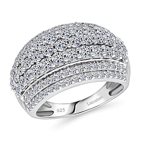 Luxuriant Lab Grown Diamond G-H SI 2.00 ctw Ring in Rhodium Over Sterling Silver (Size 11.0) 