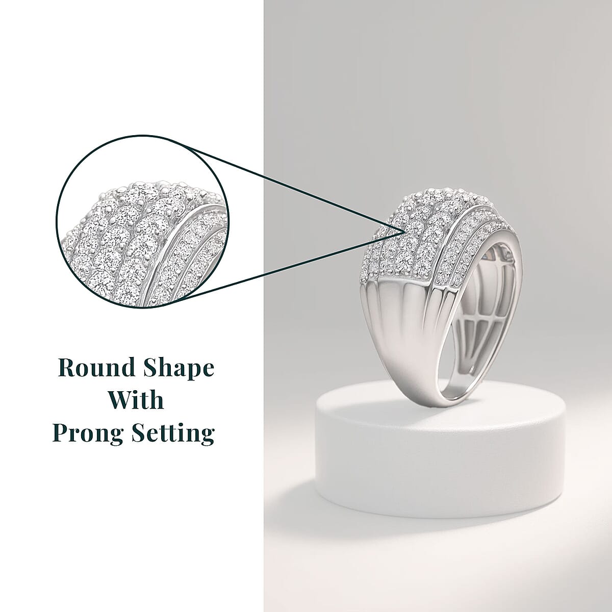 Luxuriant Lab Grown Diamond G-H SI 2.00 ctw Galaxy of Stars Ring in Rhodium Over Sterling Silver (Size 6.0)  image number 4