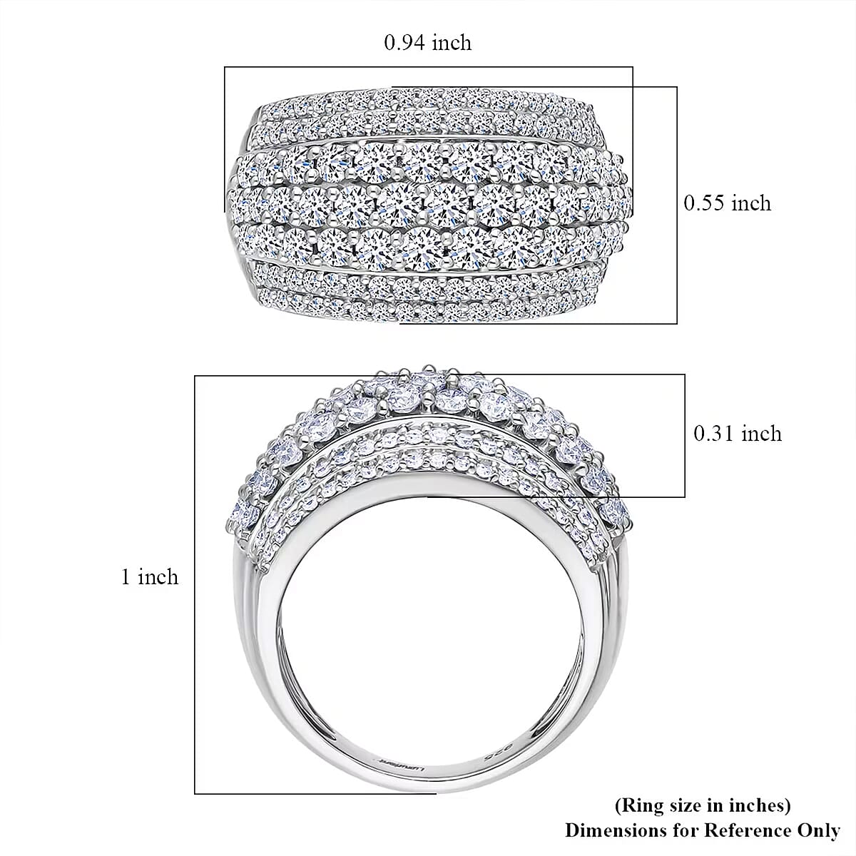 Luxuriant Lab Grown Diamond G-H SI 2.00 ctw Galaxy of Stars Ring in Rhodium Over Sterling Silver (Size 7.0)  image number 6