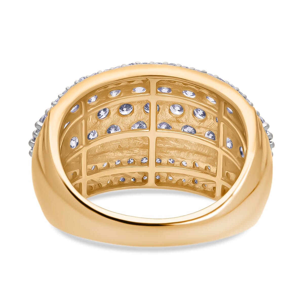Luxuriant Lab Grown Diamond G-H SI 2.00 ctw Galaxy of Stars Ring in 18K Vermeil Yellow Gold Over Sterling Silver (Size 10.0)  image number 3