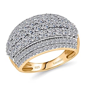 Luxuriant Lab Grown Diamond G-H SI 2.00 ctw Galaxy of Stars Ring in 18K Vermeil Yellow Gold Over Sterling Silver (Size 7.0) 