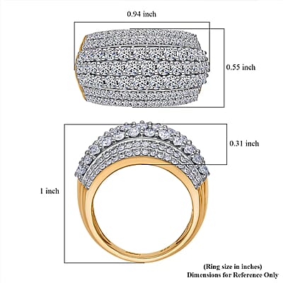 Luxuriant Lab Grown Diamond G-H SI 2.00 ctw Galaxy of Stars Ring in 18K Vermeil Yellow Gold Over Sterling Silver (Size 7.0) 