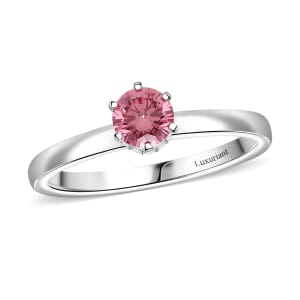 Luxuriant Lab Grown Pink and White Diamond VS 0.55 ctw Blush Crown Ring in Rhodium Over Sterling Silver (Size 10.0) 