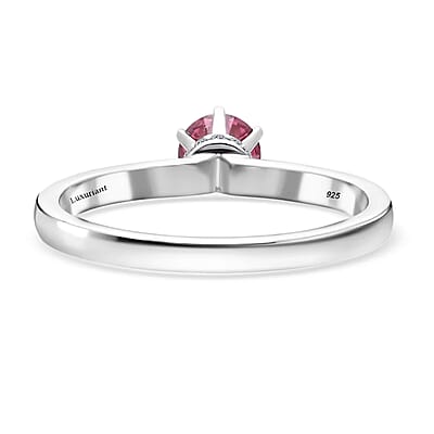 Luxuriant Lab Grown Pink Diamond (IR) (VS) and Lab Grown Diamond 0.55 ctw Blush Crown Ring in Rhodium Over Sterling Silver (Size 10.0)