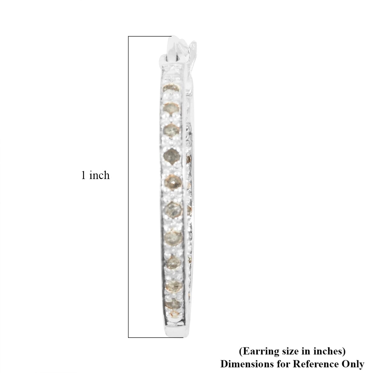 Diamond 0.25 ctw Hoop Earrings in Rhodium Over Sterling Silver image number 4