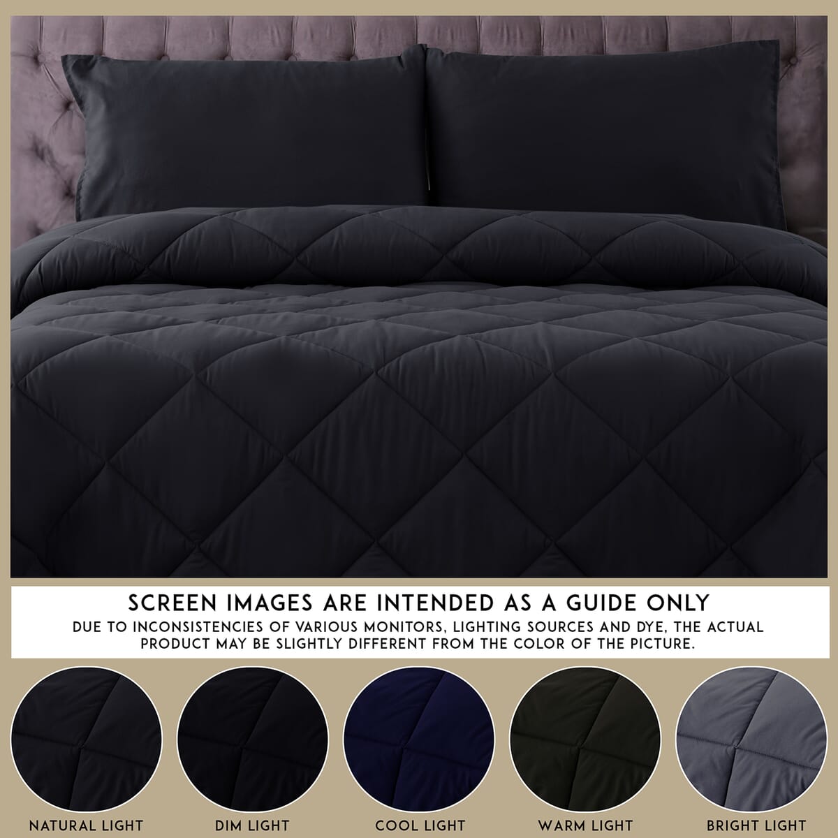 Lux Decor Collection 3pc Black Reversible Comforter Set -Queen image number 9
