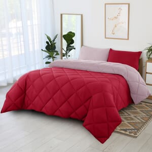 Lux Decor Collection 3pc Red Reversible Comforter Set -Queen