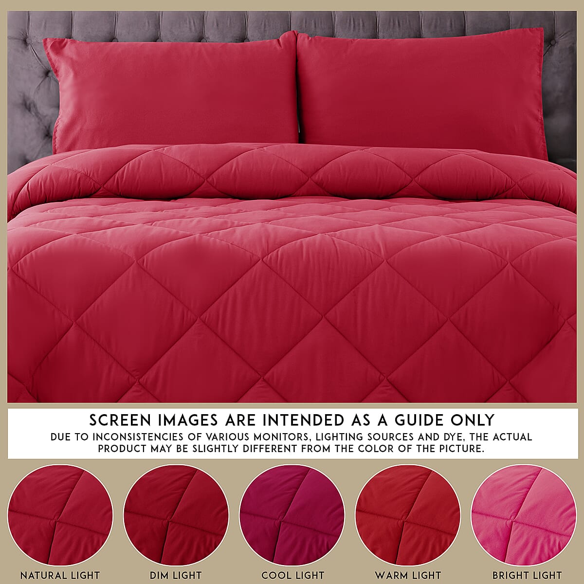 Lux Decor Collection 3pc Red Reversible Comforter Set -Queen image number 9