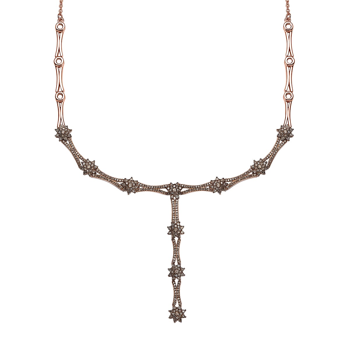 D'Joy Natural Champagne Diamond 2.40 ctw Necklace in 18K Vermeil Rose Gold Over Sterling Silver 18 Inches  image number 0