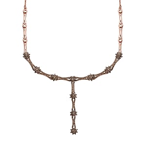 D'Joy Natural Champagne Diamond 2.40 ctw Necklace in 18K Vermeil Rose Gold Over Sterling Silver 18 Inches 