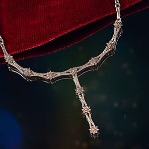 D'Joy Natural Champagne Diamond 2.40 ctw Necklace in 18K Vermeil Rose Gold Over Sterling Silver 18 Inches 