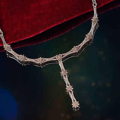 D'Joy Natural Champagne Diamond 2.40 ctw Necklace in 18K Vermeil Rose Gold Over Sterling Silver 18 Inches 