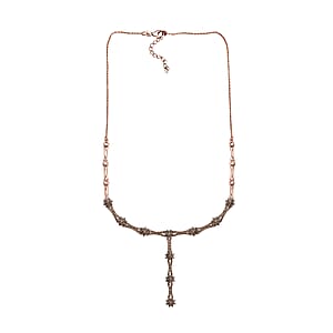 D'Joy Natural Champagne Diamond 2.40 ctw Necklace in 18K Vermeil Rose Gold Over Sterling Silver 18 Inches 