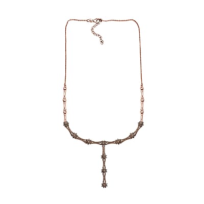 D'Joy Natural Champagne Diamond 2.40 ctw Necklace in 18K Vermeil Rose Gold Over Sterling Silver 18 Inches 