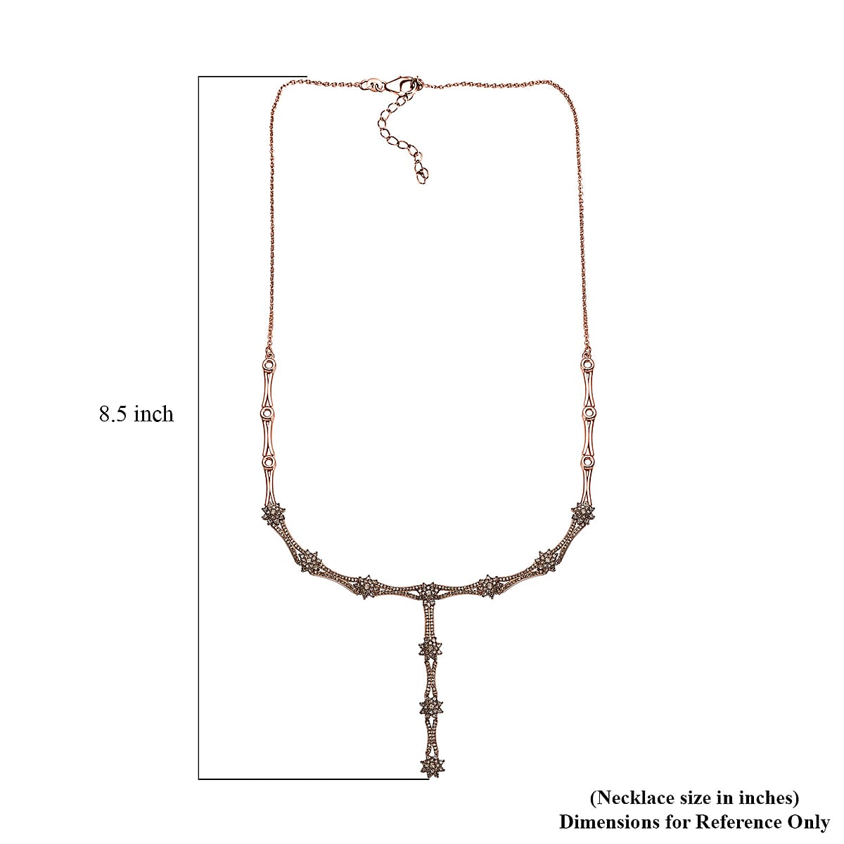 D'Joy Natural Champagne Diamond 2.40 ctw Necklace in 18K Vermeil Rose Gold Over Sterling Silver 18 Inches  image number 5