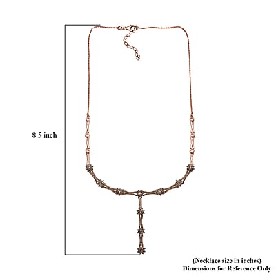 D'Joy Natural Champagne Diamond 2.40 ctw Necklace in 18K Vermeil Rose Gold Over Sterling Silver 18 Inches 
