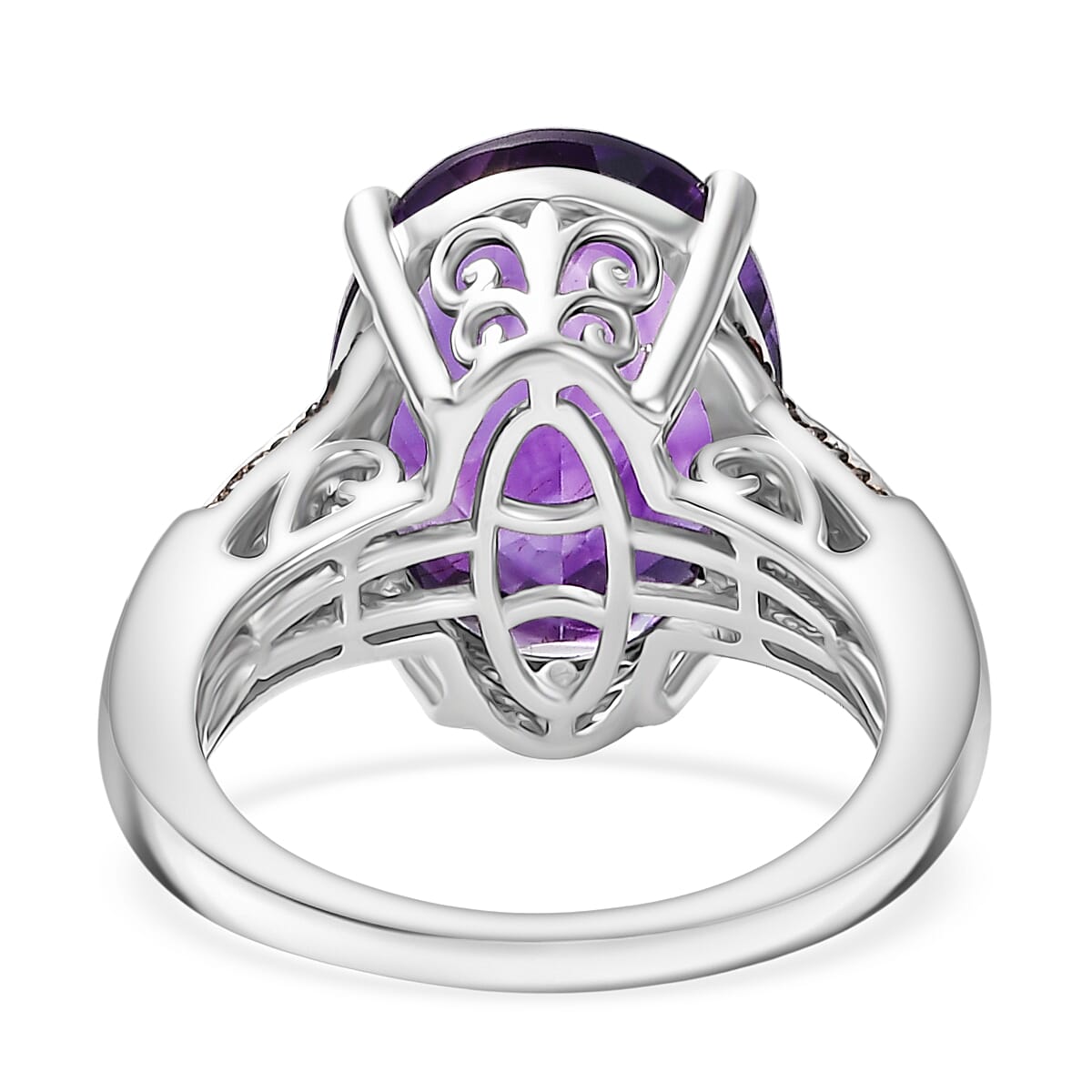 D'Joy Premium Moroccan Amethyst and Multi Gemstone 8.90 ctw Royal Twilight Ring in Rhodium Over Sterling Silver (Size 9.0) image number 4
