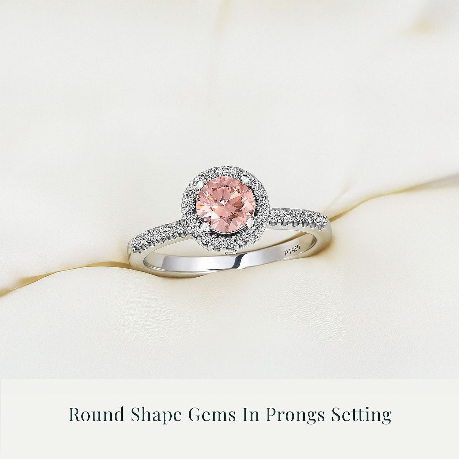 Luxuriant Lab Grown Pink Diamond (VS), Lab Grown Diamond Bloom Ring in 950 Platinum 1.00 ctw (Size 10.0)