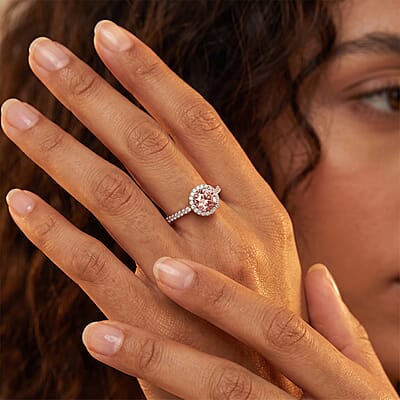 Luxuriant Lab Grown Pink Diamond (VS), Lab Grown Diamond Bloom Ring in 950 Platinum 1.00 ctw (Size 5.0)