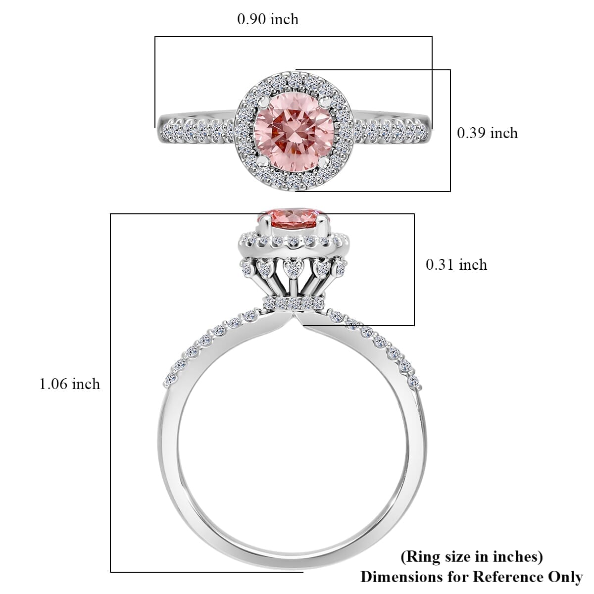 Luxuriant Lab Grown Pink and White Diamond VS 1.00 ctw Regal Bloom Ring in 950 Platinum (Size 6.0)  image number 4