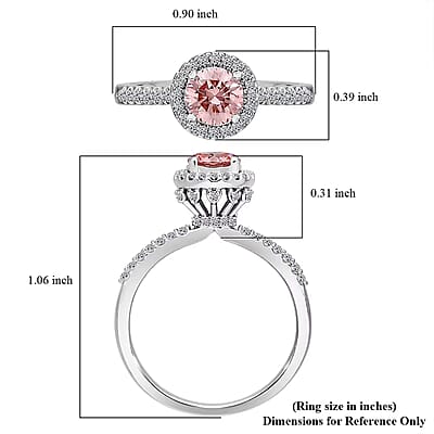 Luxuriant Lab Grown Pink Diamond (VS), Lab Grown Diamond Bloom Ring in 950 Platinum 1.00 ctw (Size 6.0)