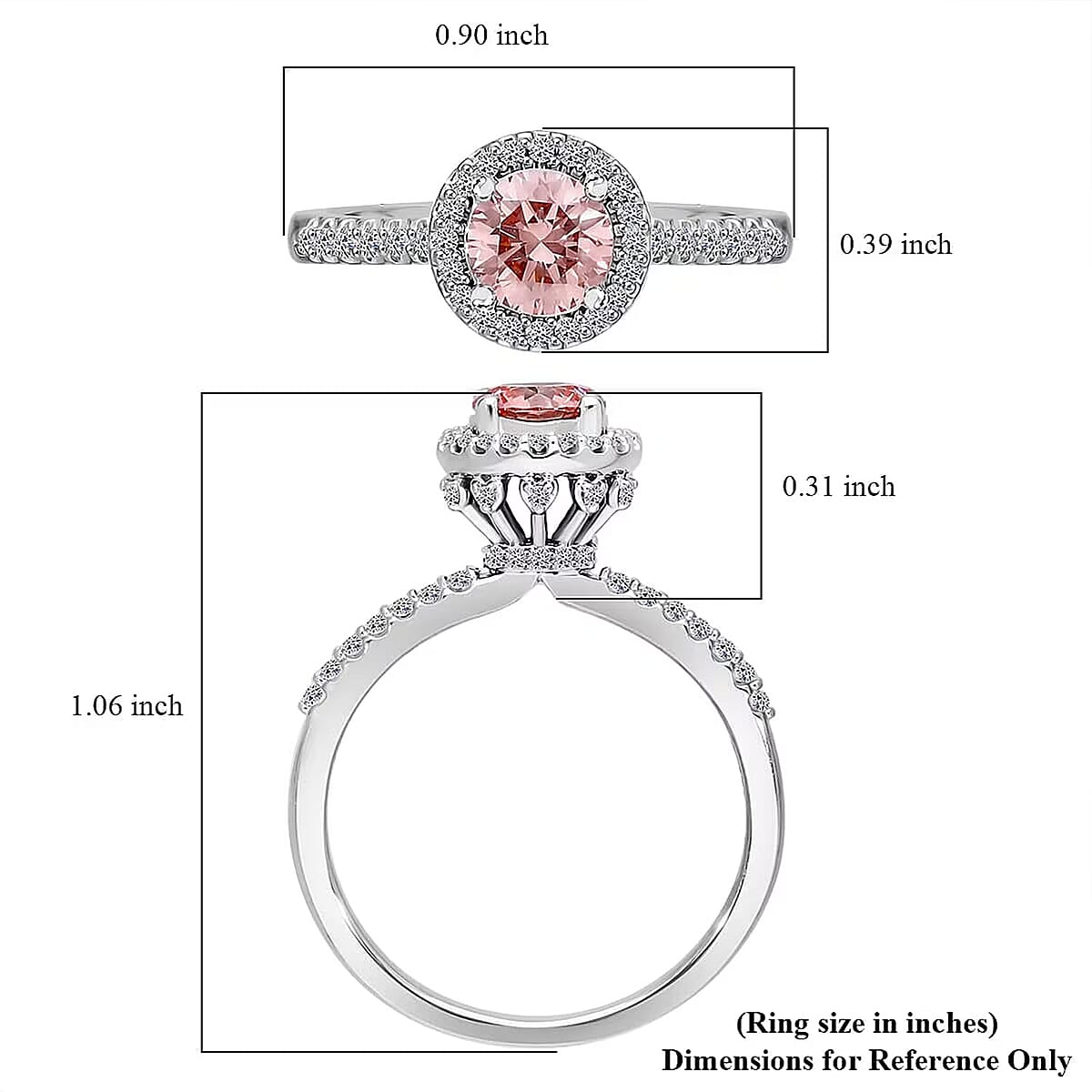 Luxuriant Lab Grown Pink and White Diamond VS 1.00 ctw Regal Bloom Ring in 950 Platinum (Size 9.0)  image number 6