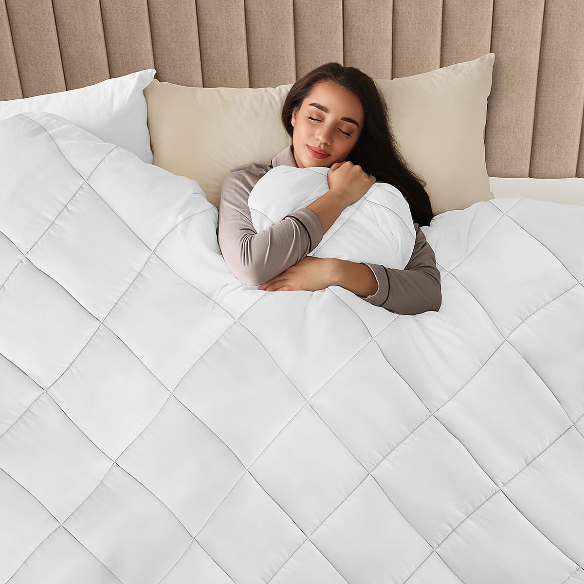 Lux Decor Collection 2pc White Reversible Comforter Set - Twin image number 2