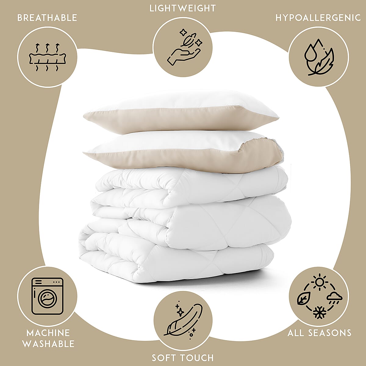 Lux Decor Collection 2pc White Reversible Comforter Set - Twin image number 7