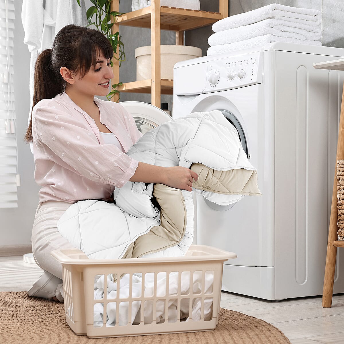 Lux Decor Collection 2pc White Reversible Comforter Set - Twin image number 8