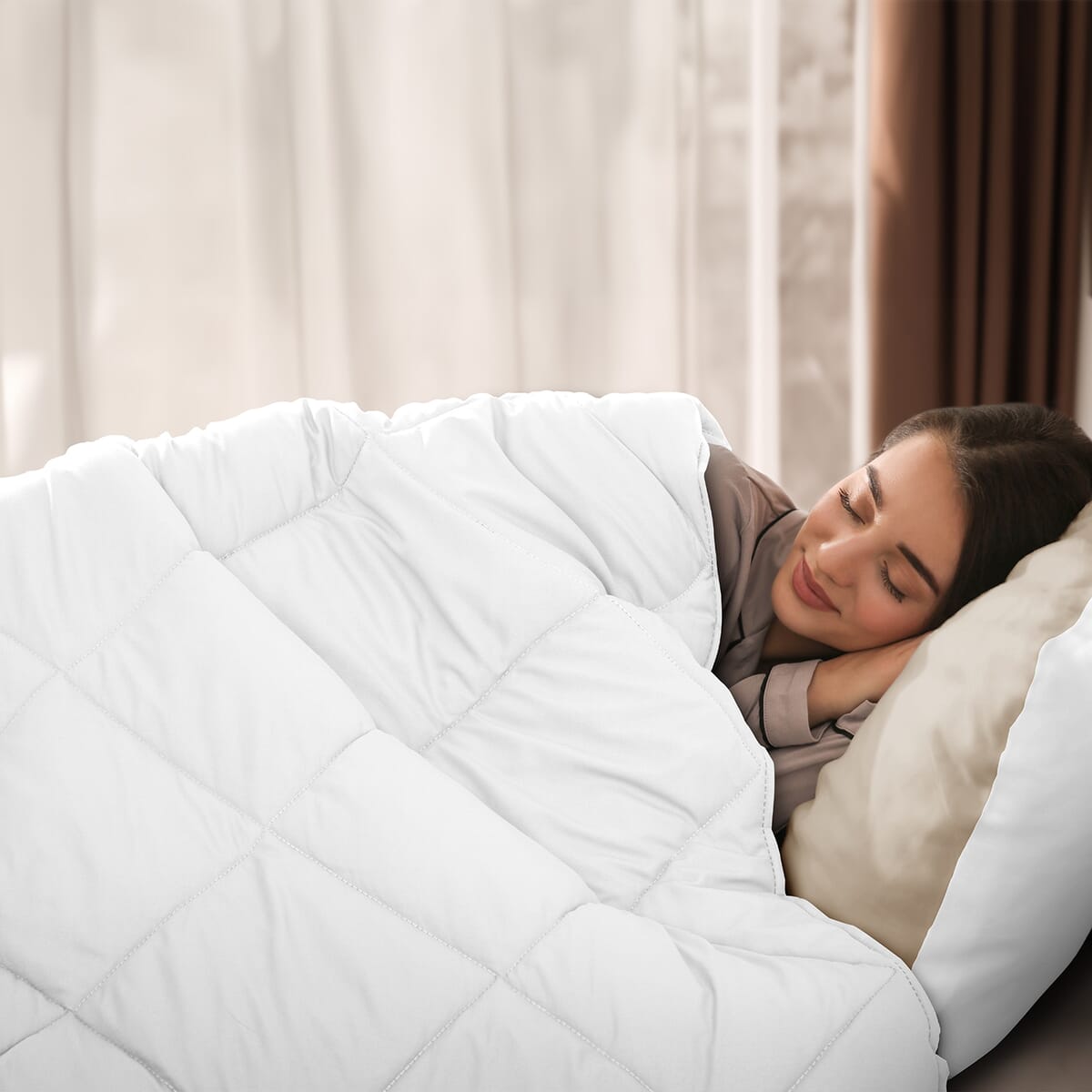 Lux Decor Collection 3pc White Reversible Comforter Set -Queen image number 3