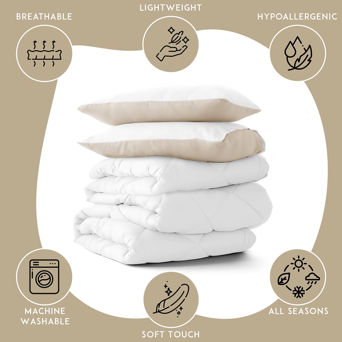 Lux Decor Collection 3pc White Reversible Comforter Set -Queen image number 7