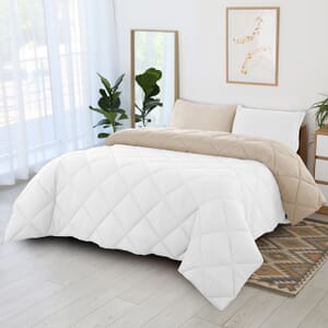 Lux Decor Collection 3pc White Reversible Comforter Set -King