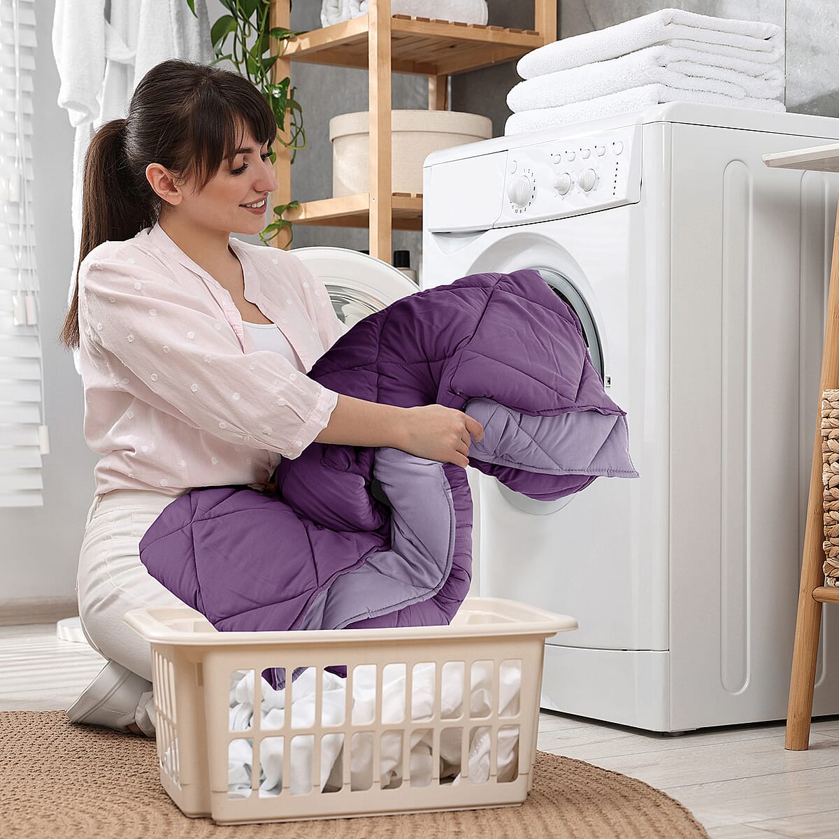 Lux Decor Collection 2pc Purple Reversible Comforter Set - Twin image number 8