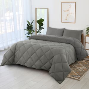 Lux Decor Collection 3pc Grey Reversible Comforter Set -Queen