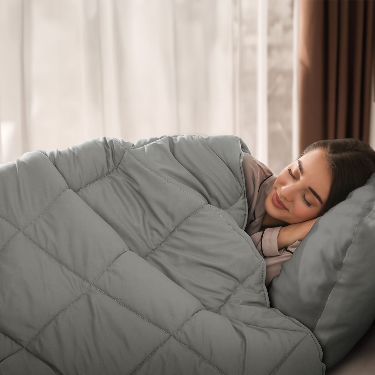 Lux Decor Collection 3pc Grey Reversible Comforter Set -King image number 3