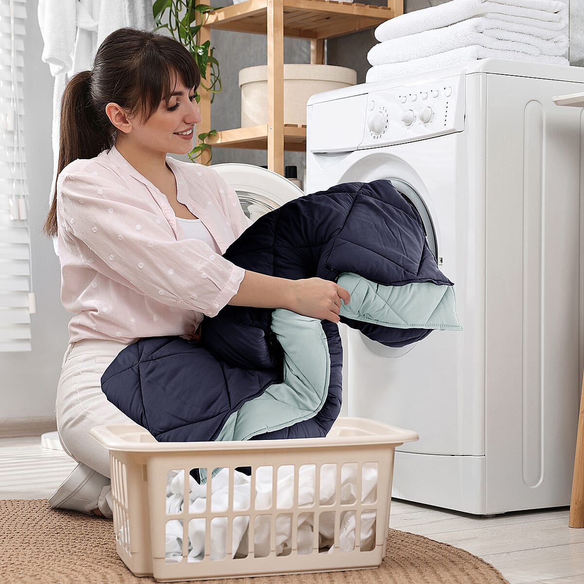 Lux Decor Collection 2pc Navy Reversible Comforter Set - Twin image number 8