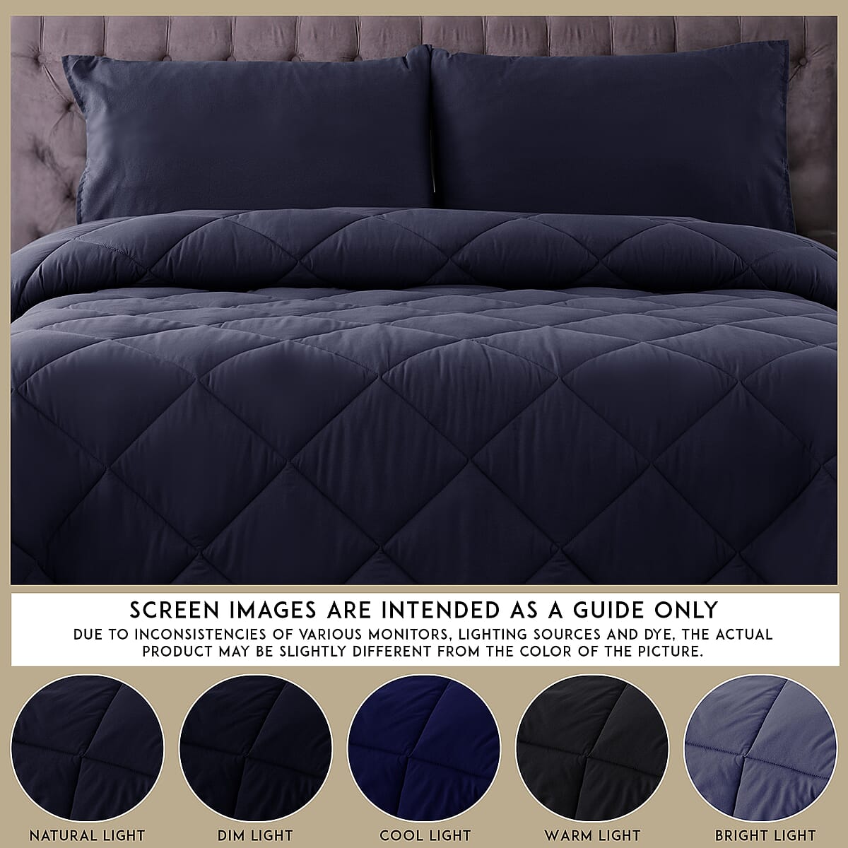 Lux Decor Collection 2pc Navy Reversible Comforter Set - Twin image number 9