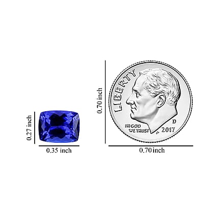 Certified and Appraised AAAA Tanzanite (Cush 9x7 mm) 2.00 ctw