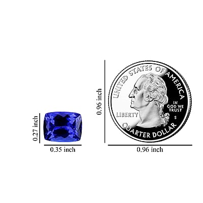 Certified and Appraised AAAA Tanzanite (Cush 9x7 mm) 2.00 ctw