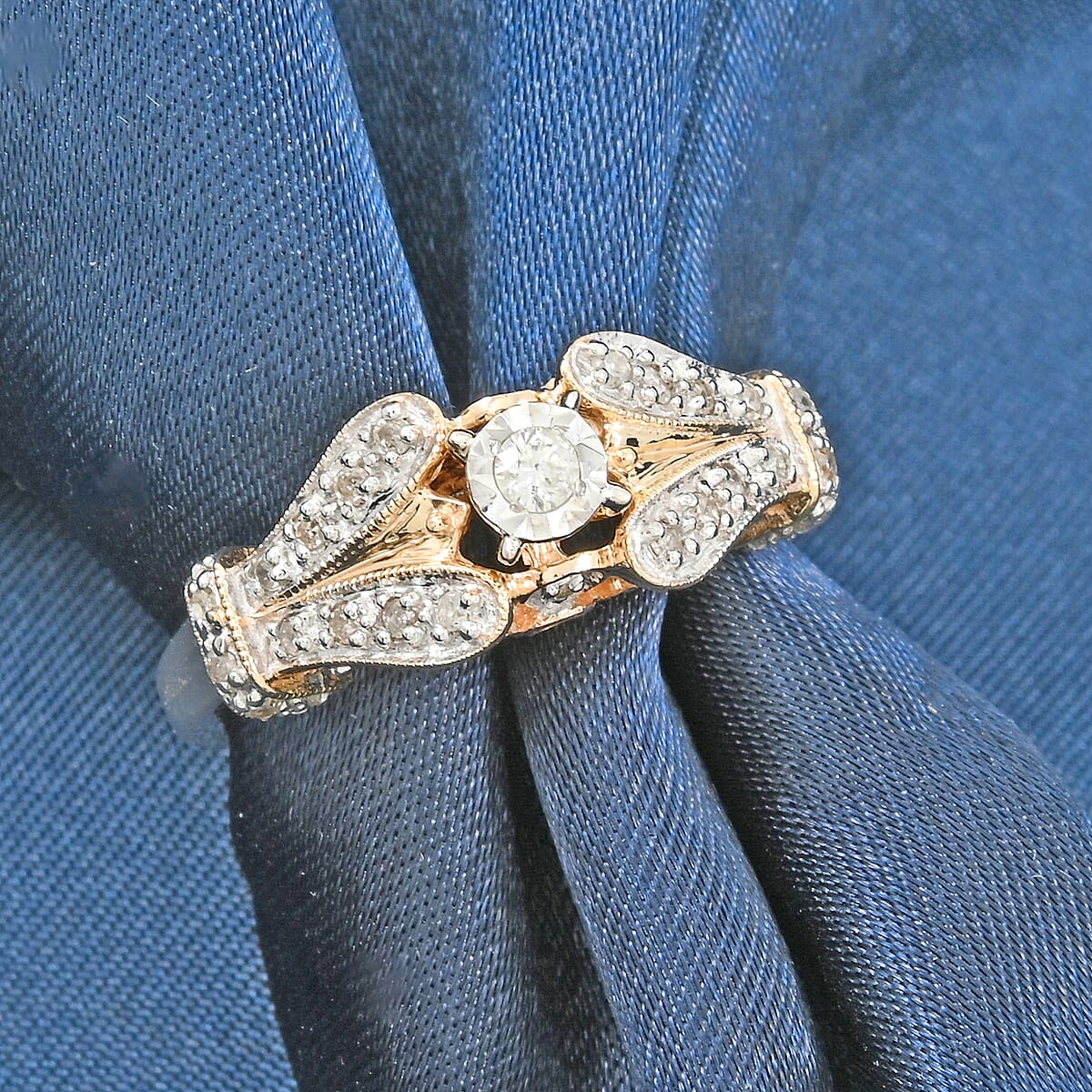 Diamond G-H I3 0.33 ctw Ring in 10K Yellow Gold (Size 7.0) image number 1