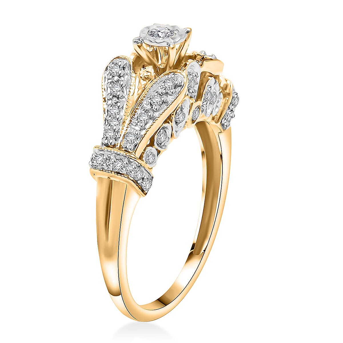 Diamond G-H I3 0.33 ctw Ring in 10K Yellow Gold (Size 7.0)