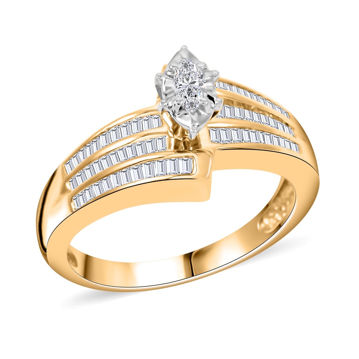 Diamond G-H I3 0.50 ctw Ring in 10K Yellow Gold (Size 7.0) image number 0