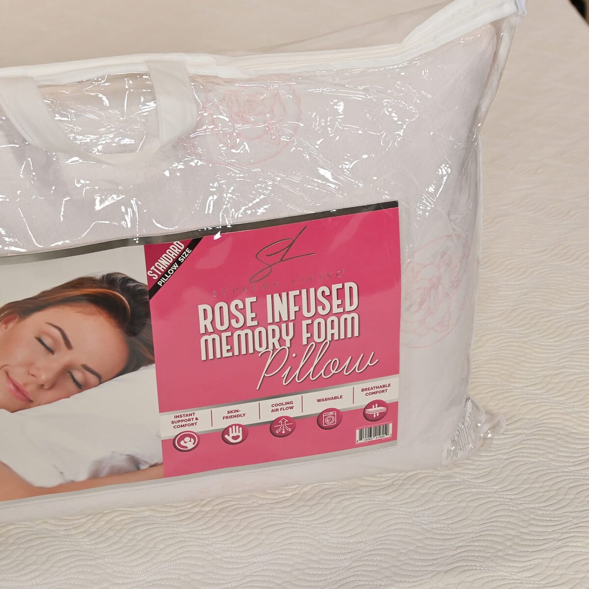 Supreme Living Rose Infused Memory Foam Pillow -Standard image number 3