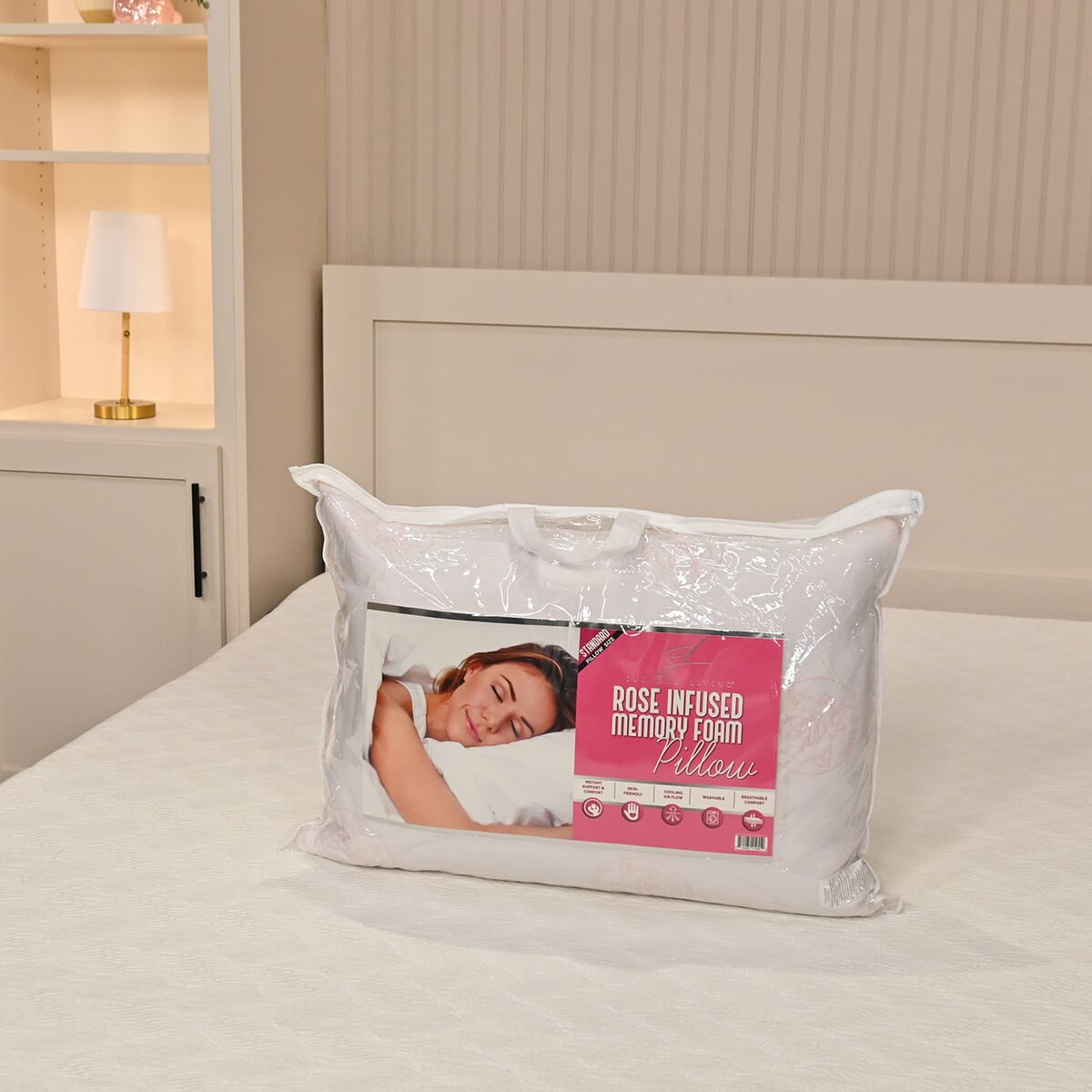 Supreme Living Rose Infused Memory Foam Pillow -Standard image number 4