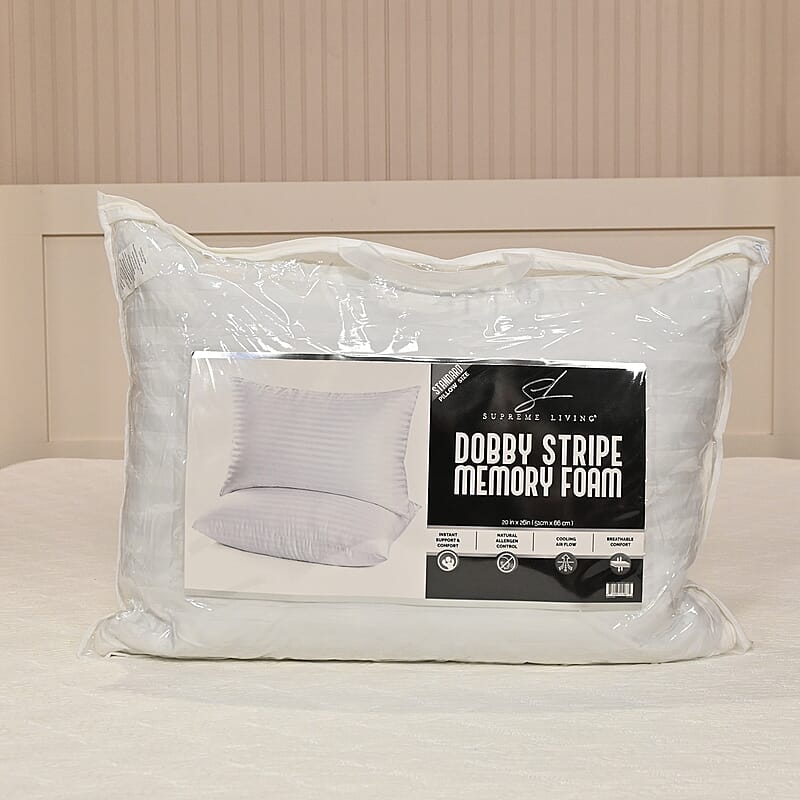 Supreme Living Dobby Striped Memory Foam Pillow -Standard