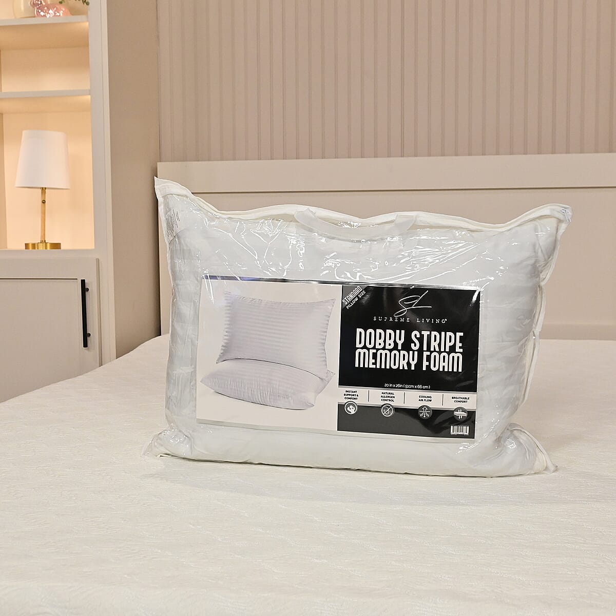 Supreme Living Dobby Striped Memory Foam Pillow -Standard image number 4