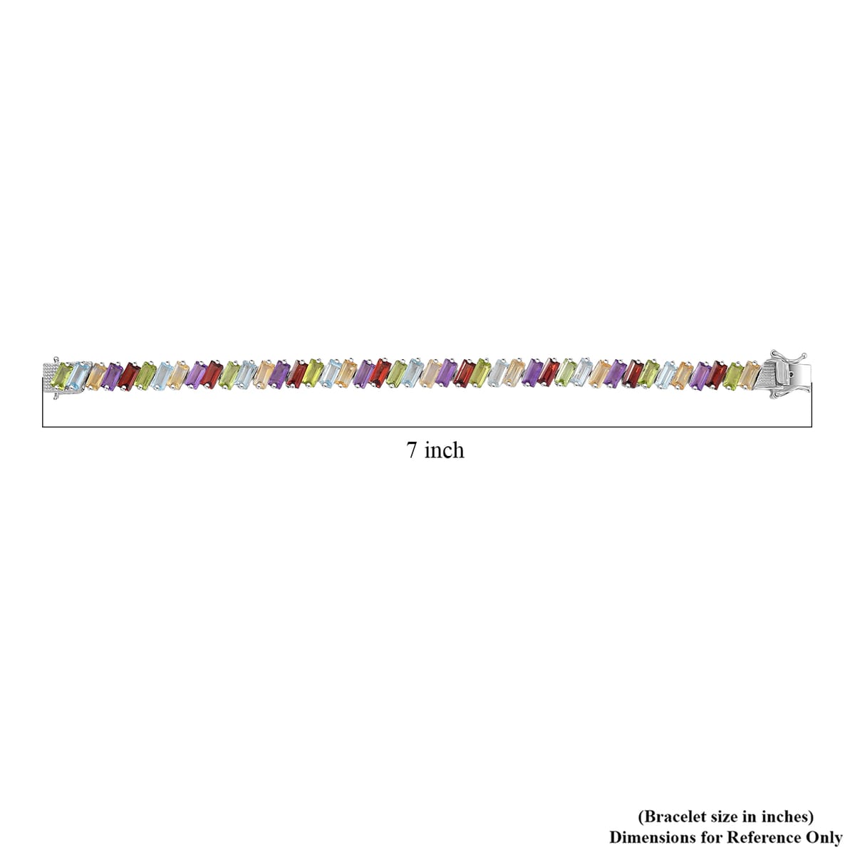 D'Joy Multi Gemstone 17.40 ctw Bracelet in Rhodium Over Sterling Silver (6.50 In) image number 4